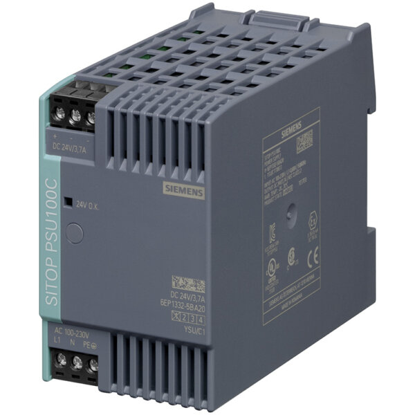 Bộ nguồn 24VDC/3.7A (in 120-230VAC/110-300VDC) SITOP PSU100C 6EP1332-5BA20