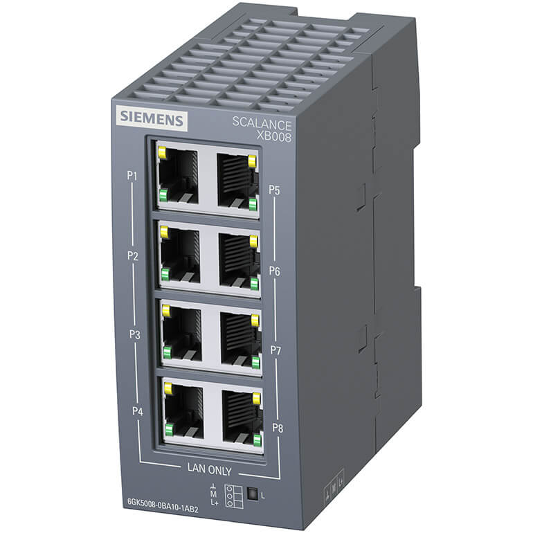 Switch công nghiệp 8 ports 10/100 Mbit/s SCALANCE XB008 Unmanaged & Layer 2 6GK5008-0BA10-1AB2