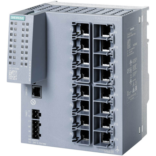 Switch công nghiệp 16 port RJ45 10/100 Mbps + 1 port quản lý SCALANCE XC216EEC Managed & Layer 2 6GK5216-0BA00-2FC2