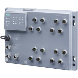 Switch công nghiệp 12 cổng M12 10/100 Mbps + 4 cổng M12 10/100/1000 Mbps, IP65, IEC 62443-4-2 SCALANCE XP216 Managed & Layer 2 6GK5216-0HA00-2AS6