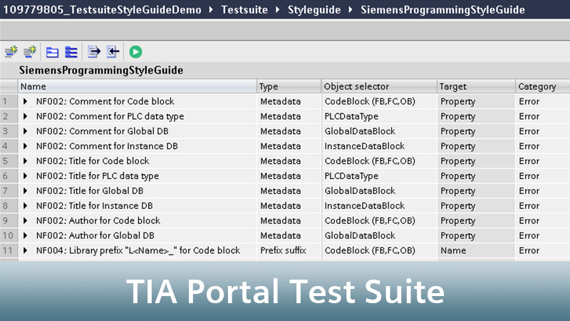 TIA Portal Test Suite